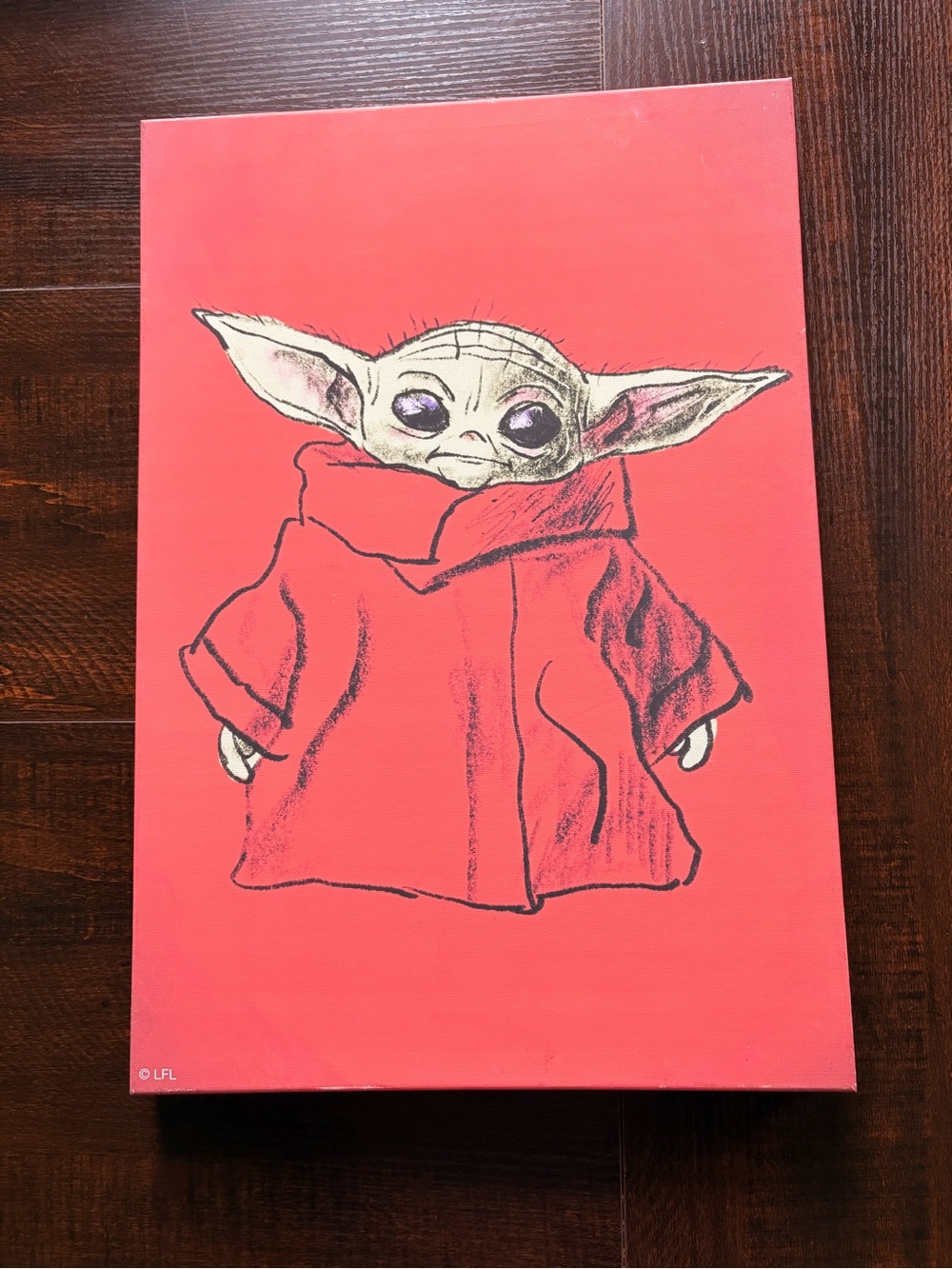 The Child (Baby Yoda) Art Print on Red Background